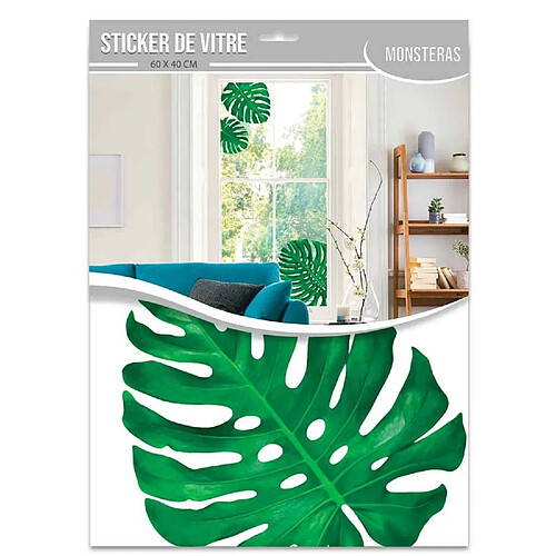 Sudtrading Sticker de vitre Monstera - 60 x 40 cm