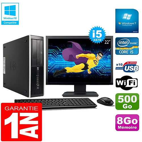 PC HP Compaq Pro 6300 SFF I5-3470 8Go 500Go Graveur DVD Wifi W7 Ecran 22" · Occasion