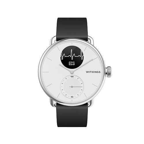 Montre connectée Homme WITHINGS Montres SCANWATCH 3 Aiguilles - Induction HWA09-model 1-All-Int - Bracelet Silicone Gris