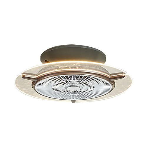 Universal 56 cm ventilateur électrique lustre 110V trois vitesses trois niveaux dimmer chambre ventilateur rond plafond lampe salle à manger avec ventilateur de plafond LED, marron