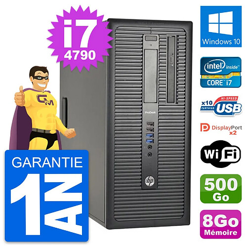 PC Tour HP ProDesk 600 G1 Intel i7-4790 RAM 8Go Disque Dur 500Go Windows 10 Wifi · Occasion