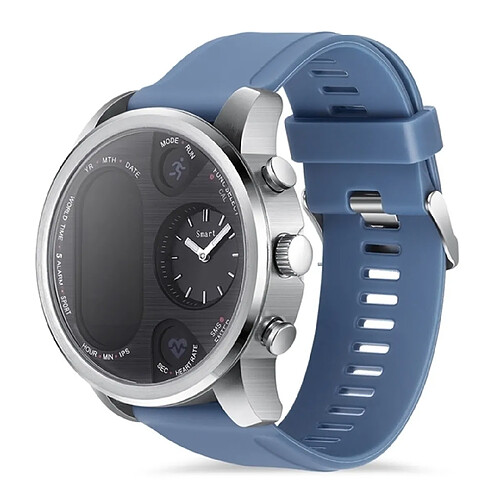 Wewoo Montre connectée T3 Double affichage Smartwatch pour les hommes IP68 Bracelet de remise en forme étanche 15 jours veille Business Tracker d'activité Bleu