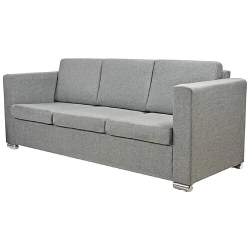 Maison Chic Canapé à 3 places,Canapé droit,Sofa de Salon,Banquette Tissu Gris clair -GKD368492