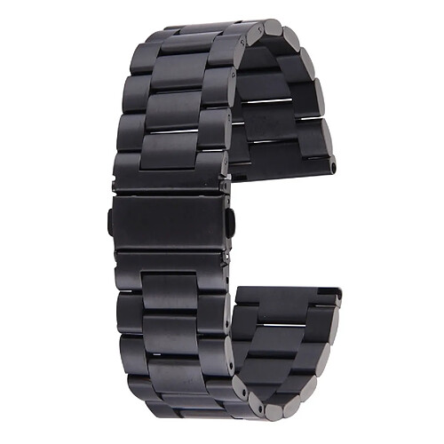 Wewoo Bracelet noir pour Fitbit Blaze Smartwatch papillon boucle 3 perles en acier inoxydable