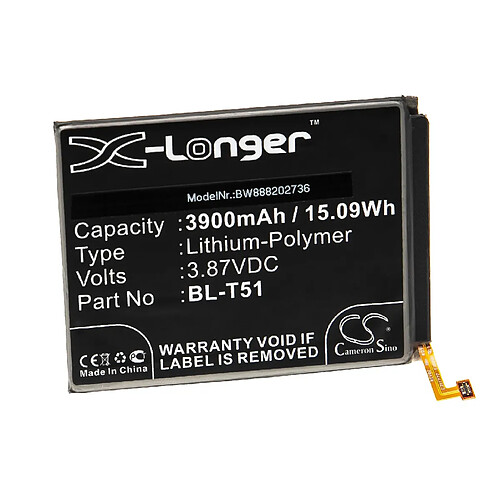 vhbw Batterie remplacement pour LG BL-T51, EAC64788701 pour smartphone (3900mAh, 3.87V, Li-polymère)