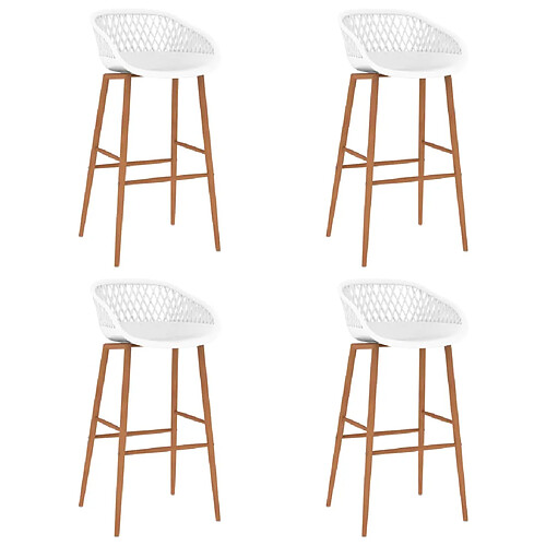 vidaXL Tabourets de bar lot de 4 blanc