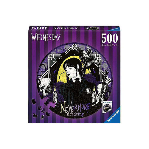 Ravensburger Mercredi - Puzzle rond Nevermore Academy (500 pièces)