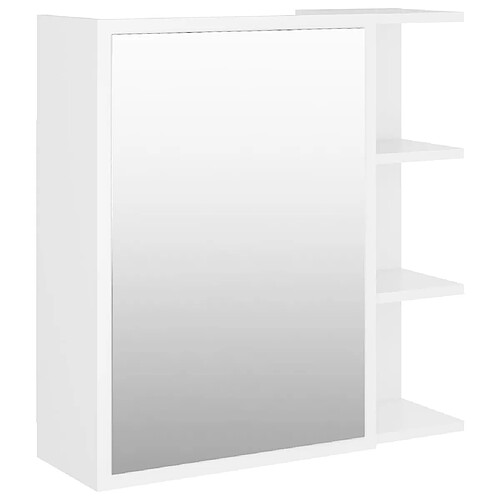 Helloshop26 Armoire à miroir de bain 62,5 x 20,5 x 64 cm aggloméré blanc 02_0006682