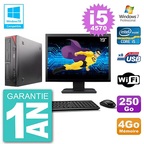 PC Fujitsu Esprimo E520 Ecran 19" i5-4570 RAM 4Go 250Go Graveur DVD Wifi W7 · Occasion