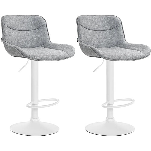 Non Lot de 2 tabourets de bar Vonore tissu blanc