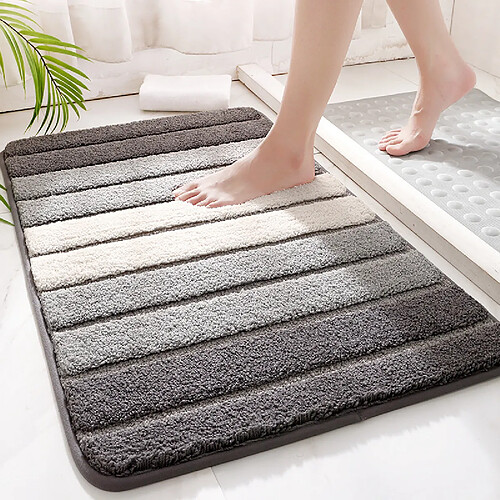 LUUCOZK Tapis de bain antidérapants absorbants à séchage rapide pour salle de bain - Gris-40x60cm