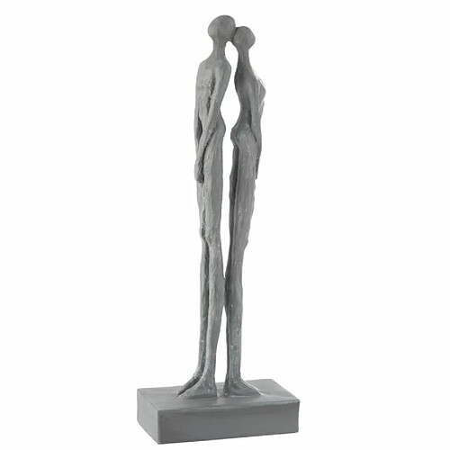 Paris Prix Statuette Déco Couple Dos à Dos 44cm Gris