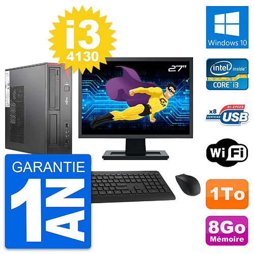 PC Fujitsu E520 DT Ecran 27" Intel i3-4130 RAM 8Go Disque 1To Windows 10 Wifi · Occasion