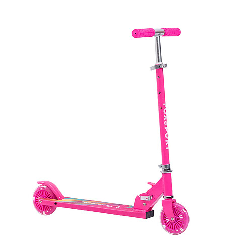 Trottinette pour Enfants Pliable avec 2 Roues Lumineuses K IKIDO, 3 Hauteur Guidon réglable,Kids Scooter avec Freins,Trottinette pour Filles et Garçons à Roues LED PU(Violet)