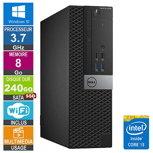 PC Dell Optiplex 5040 SFF i3-6100 3.70GHz 8Go/240Go SSD Wifi W10 · Reconditionné