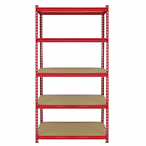 Monstershop Monster Racking 10 Rayonnages Z-Rax en Acier Sans Boulons Rouges 90cm x 183cm x 45cm