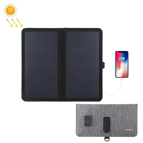 Wewoo Chargeur solaire 14W de panneau ultra-mince pliable en 2 avec port USB 5V / 2.2Asupport QC3.0 et AFC noir