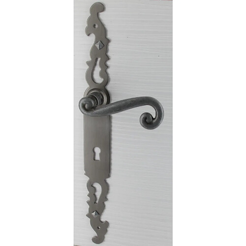 Secury-T Poignées de porte fer forgé COQ vieil argent 330X36 mm