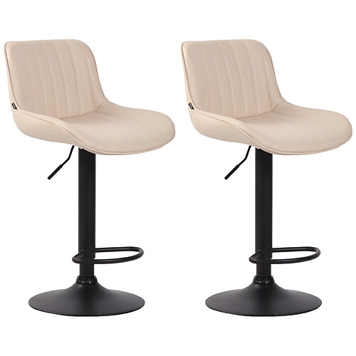 Non Lot de 2 tabourets de bar Lentini simili cuir noir