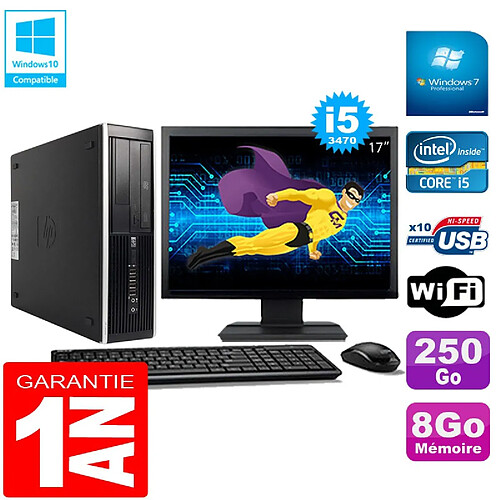 PC HP Compaq Pro 6300 SFF I5-3470 8Go 250Go Graveur DVD Wifi W7 Ecran 17" · Occasion