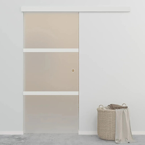 vidaXL Porte coulissante Verre ESG et aluminium 90x205 cm Argenté