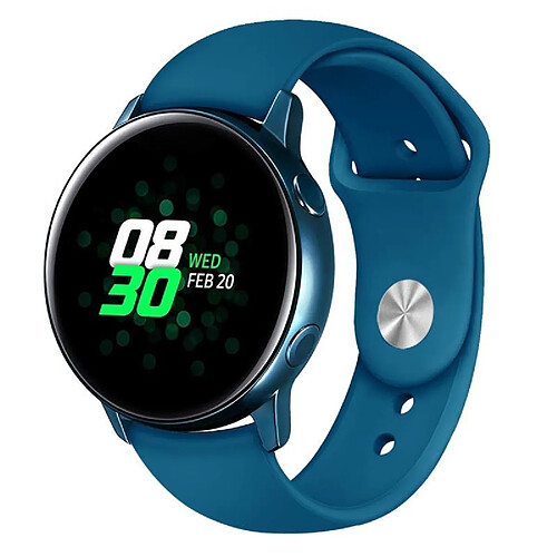 Wewoo Bracelet pour montre connectée en silicone monochrome appliquer Samsung Galaxy Watch Active 22 mm cyan