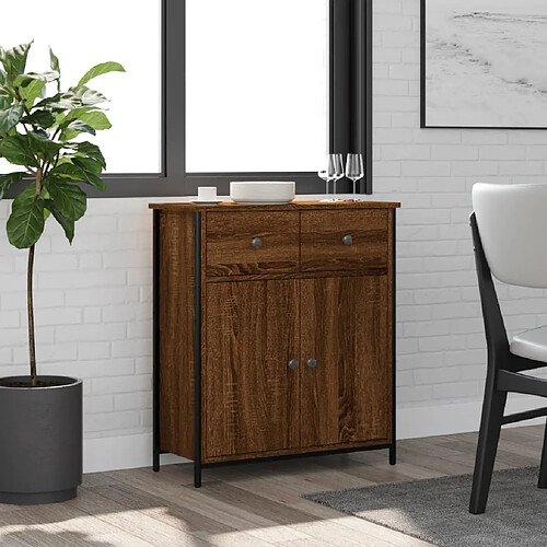 Maison Chic Buffet,Meuble de Rangement,commode pour salon,Cuisine chêne marron 70x30x80 cm bois d'ingénierie -MN43638