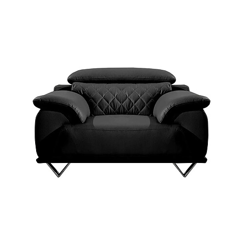 La Maison Du Canapé Fauteuil en cuir GARCIA - Noir Noir