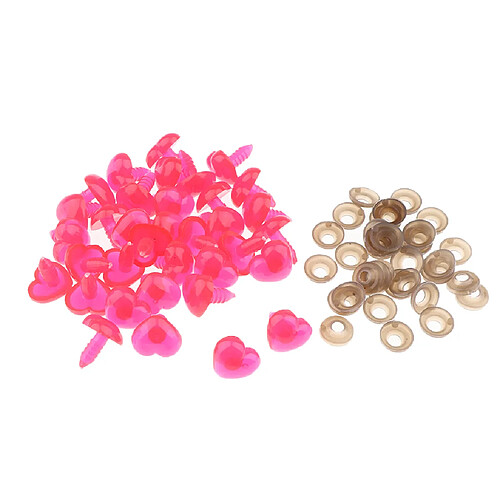 100pcs yeux de sécurité en plastique nez bricolage fournitures pour peluche en peluche rose