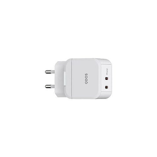 Chargeur QDOS PowerCube Double USB Type C 45W Blanc