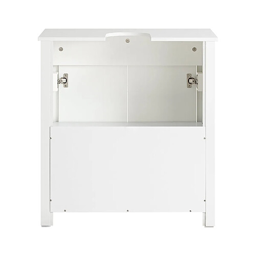 SoBuy BZR101-W Meuble sous Lavabo de Salle de Bain, Meuble sous Évier, Meuble de Rangement Salle de Bain, Meuble Évier de Cuisine avec 2 Portes