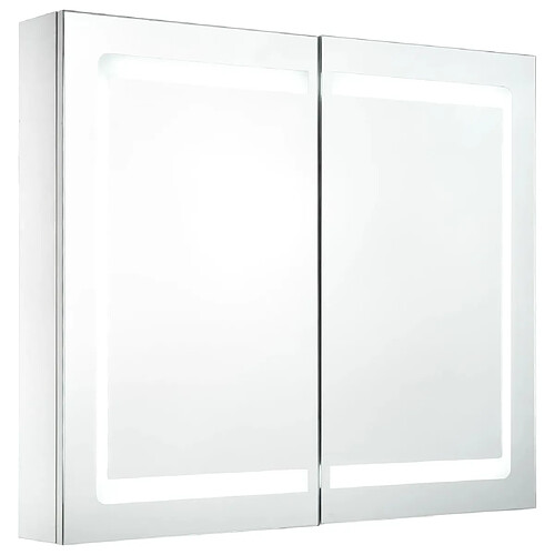 Helloshop26 Armoire de salle de bain à miroir led 80 x 12,2 x 68 cm MDF blanc 02_0006568