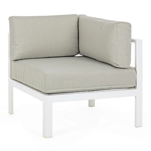 Webmarketpoint Fauteuil d'angle de jardin blanc Marinel