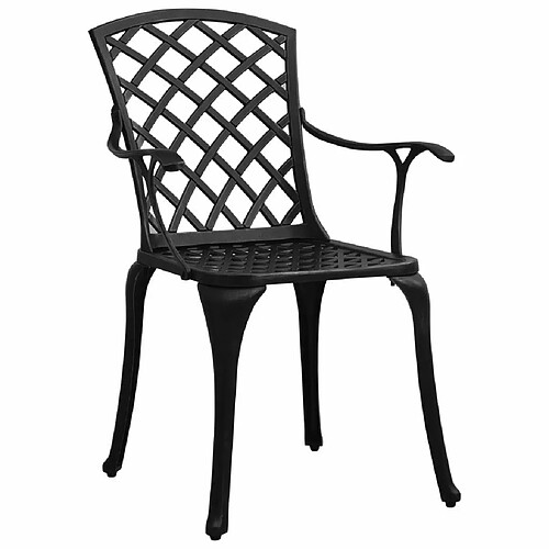 Maison Chic Lot de 4 Chaises de jardin,Fauteuil d'extérieur Aluminium coulé Noir -MN18686