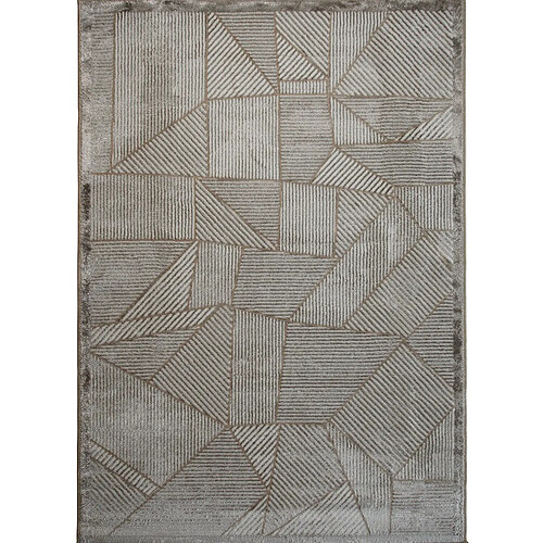 Thedecofactory TEXTURA TRIANGLE - Tapis moderne motifs géométriques beige 120x170