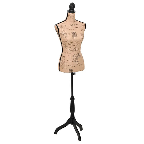 vidaXL Buste de couture Mannequin de Femme Marron et Noir Jute