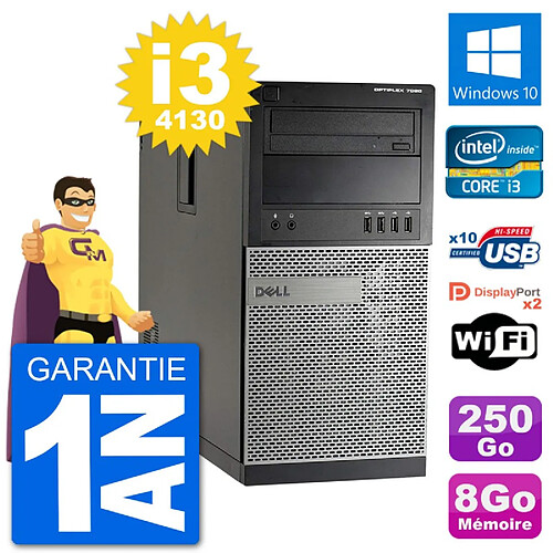 PC Tour Dell 7020 Intel Core i3-4130 RAM 8Go Disque Dur 250Go Windows 10 Wifi · Occasion