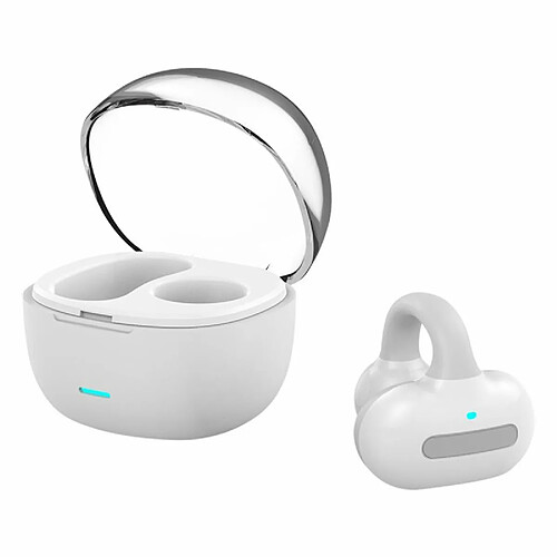 Clip D'Oreille Bluetooth Casque Sans Fil À Conduction Osseuse Écouteur Simple Oreille Stéréo Enc Casque De Réduction De Bruit Gris