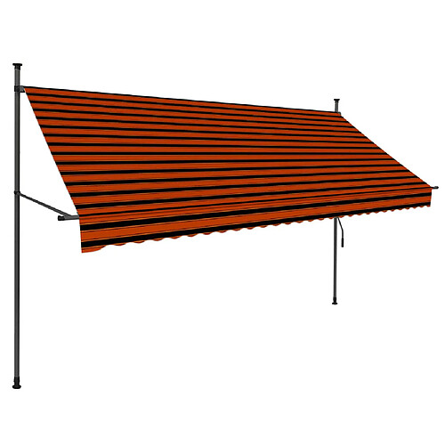 Maison Chic Auvent manuel rétractable,Store manuel de porte avec LED 300 cm Orange et marron -GKD22186