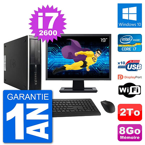 PC HP Compaq Pro 6300 SFF Ecran 19" i7-2600 RAM 8Go Disque 2To Windows 10 Wifi · Occasion