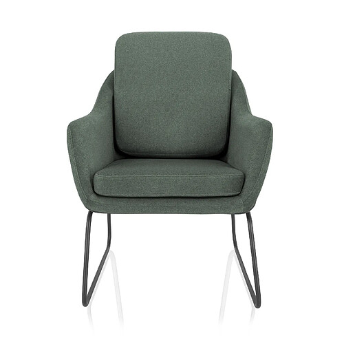 Fauteuil Lounge / fauteuil relax LAGUNO B tissu vert foncé 1 place hjh OFFICE