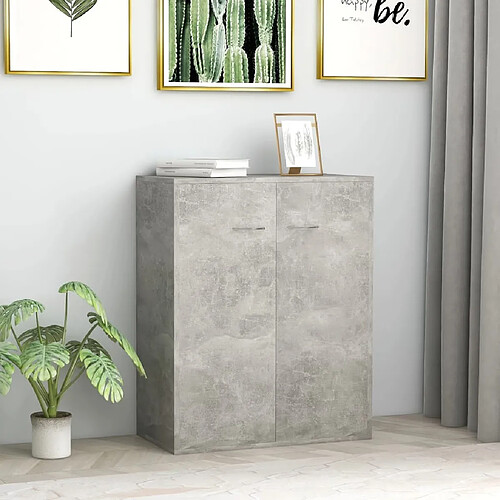 Maison Chic Buffet,Meuble de Rangement,commode pour salon,Cuisine Gris béton 60 x 30 x 75 cm Aggloméré -MN24028