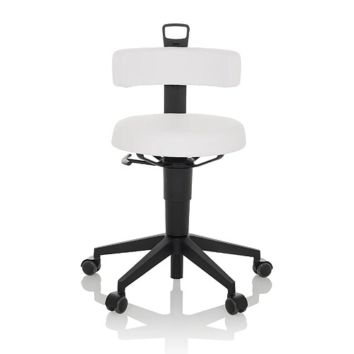 Tabouret de travail / chaise d'équilibre TOP WORK FLEX PU blanc hjh OFFICE