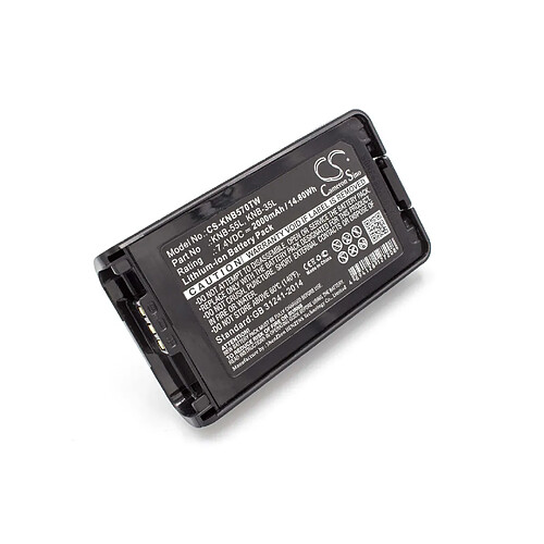 vhbw Li-Ion batterie 2000mAh (7.4V) pour radio talkie-walkie Kenwood TK-2360, TK-3140, TK-3148, TK-3160, TK-3168, TK-3170, TK-3173, TK-3178