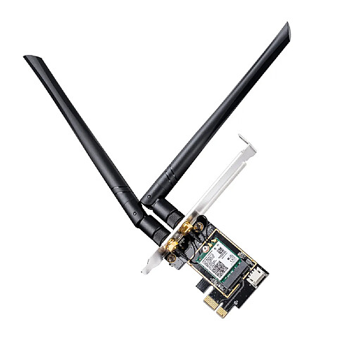 Cudy WE3000 Adaptateur Réseau PCI-e AX5400 WiFi 6E Tri-Bande - Bluetooth 5.2 - 2 Antennes Externes