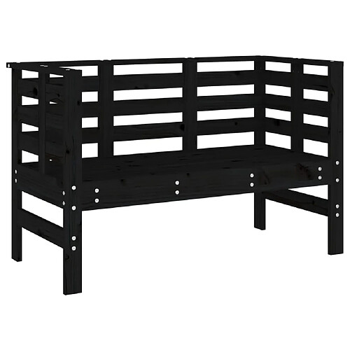 Maison Chic Banc de jardin | Banquette de jardin | Chaise Relax noir 111,5x53x71 cm bois massif de pin -MN21905