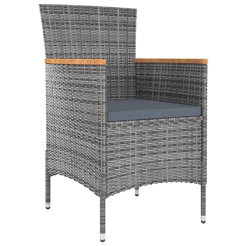 Maison Chic Lot de 4 Chaises de salle à manger de jardin - Fauteuil d'extérieur Résine tressée Gris -MN33905