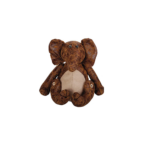 Ac-Deco Cale-porte aspect cuir - éléphant - L 18,2 cm x l 15 cm x H 18,2 cm