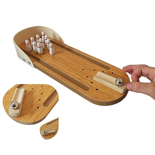 Totalcadeau Bowling miniature en bois table miniature