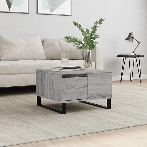 vidaXL Table basse sonoma gris 55x55x36,5 cm bois d'ingénierie